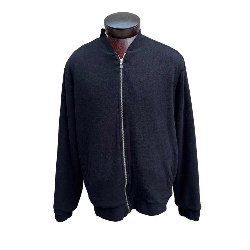 Velvet By Graham & Spencer Black Sherpa Lined Bomber Jacket Mens Size 2X Neutral